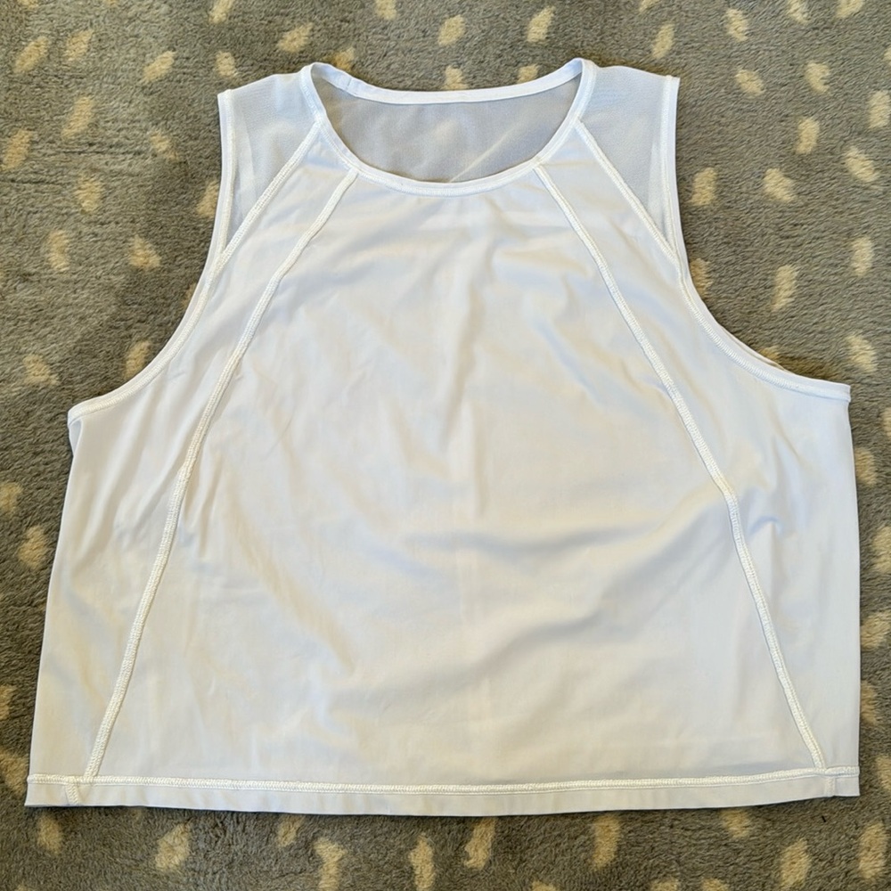 Lululemon Women’s White Cropped Athletic Tank Top